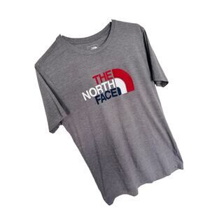 The North Face Men's Heather Slim Fit‎ T-Shirt Graphic Logo Gray Size Medium